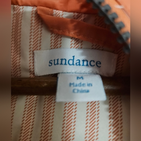 Sundance Urban Blooms Puffer Vest Orange Floral Hooded Pockets - Picture 4 of 8